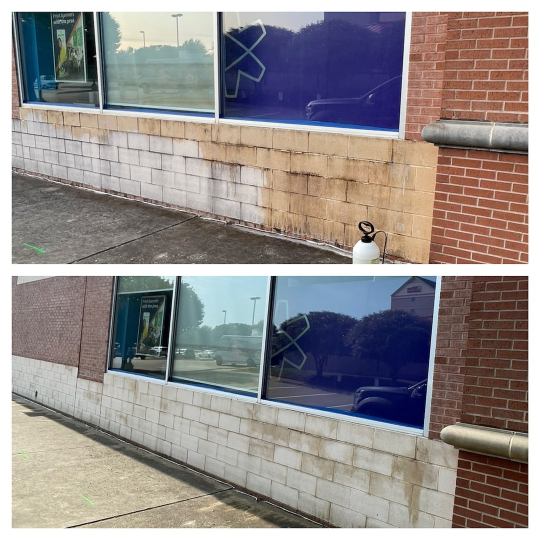 Commercial Pressure Washing Of FedEx Ship Center Building In Allen, Tx