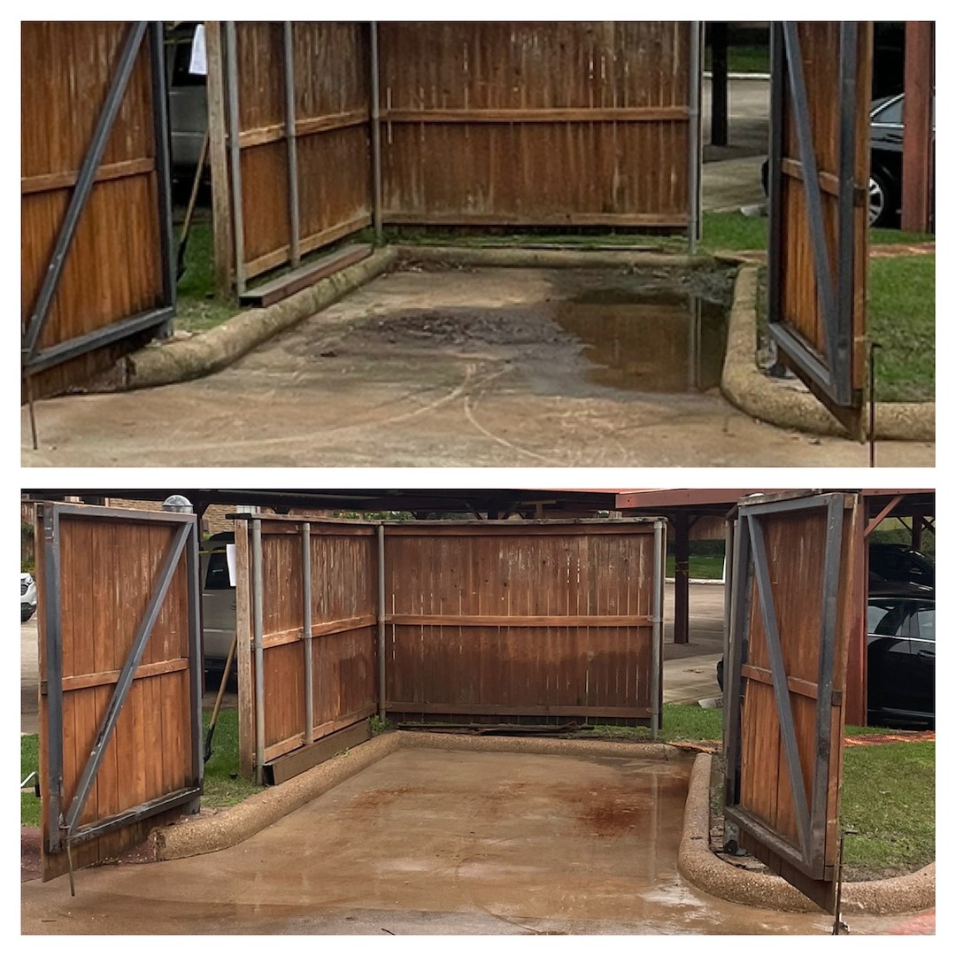 Incredible Dumpster Pad Cleaning Transformation In Mckinney, Tx. Thumbnail